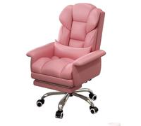 Canapé inclinable pivotant en cuir rouge avec repose-pieds et coussin lombaire - Chaise de bureau ergonomique avec accoudoirs entièrement enveloppés et siège confortable en latex pour la maison et le