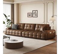 Canapé Italien de Luxe en Cuir Simple, Structure en Bois Massif, canapé spacieux et Moelleux, Grande Taille Moderne, Convient pour Le Salon/Bureau/Appartement.