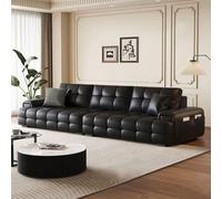 Canapé Italien de Luxe en Cuir Simple, Structure en Bois Massif, canapé spacieux et Moelleux, Grande Taille Moderne, Convient pour Le Salon/Bureau/Appartement.