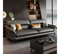 Canapé Italien de Luxe en Cuir Simple, Structure en Bois Massif, canapé spacieux et Moelleux, Grande Taille Moderne, Convient pour Le Salon/Bureau/Appartement.