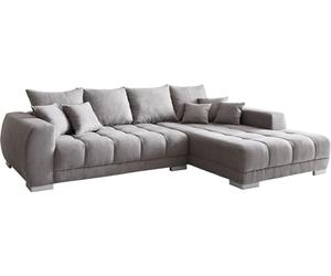 Canapé Josea Microfibre Gris Pierre 300x220 cm Recamière à Droite canapé panoramique