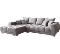 Canapé Josea microfibre gris pierre 300x220 cm Recamière à gauche canapé