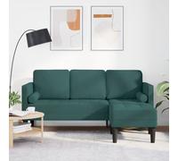 Canapé L en tissu vert foncé de 160 cm - vidaXL