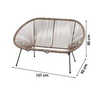 Canapé Le CABANA SOFA 2 places en résine taupe - 224804