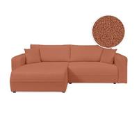 Canapé Leila d'angle réversible et Convertible 4 Places en Tissu Bouclette
