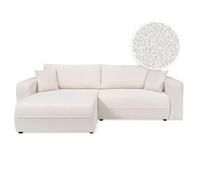 Canapé Leila d'angle réversible et Convertible 4 Places en Tissu Bouclette