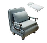 Canapé Lit 1 Place Convertible Roues 360° Housse Amovible en Lin-Coton, 6 Réglages De Dos Multiscènes pour Petits Espaces Maison Bureau, 3 Tailles(Blue,190 * 77 * 24cm)