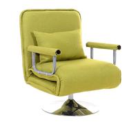 Canapé Lit 1 Places Convertible AVCE Dossier Réglable sur 5 Niveaux Chauffeuse Convertible 1 Place Pivotant et Relevable Tissu en Coton et Lin pour Bureau et Maison(Green)