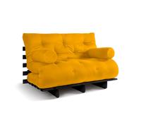 Canapé lit 120x200 - Slim Comfort Black - Pascall Futon Jaune