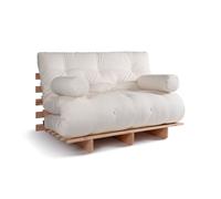 Canapé lit 120x200 - Slim Comfort Classic - Pascall Futon Ecru