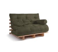 Canapé lit 120x200 - Slim Comfort Classic - Pascall Futon Kaki