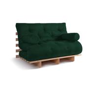 Canapé lit 120x200 - Slim Comfort Classic - Pascall Futon Vert Bouteille