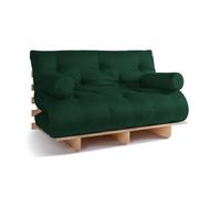 Canapé lit 140x200 - Slim Basic Classic - Pascall Futon Vert Bouteille