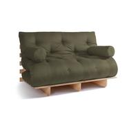 Canapé lit 140x200 - Slim Exclusive Classic - Pascall Futon Kaki