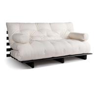 Canapé lit 180x200 - Slim Basic Black - Pascall Futon Ecru