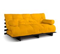 Canapé lit 180x200 - Slim Comfort Black - Pascall Futon Jaune