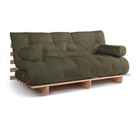 Canapé lit 180x200 - Slim Comfort Classic - Pascall Futon Kaki
