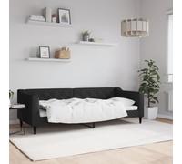 Canapé-Lit 2 en 1, 80x200 cm, en Tissu Polyester et Structure Métal, Cadre de Lit Moderne, Canapé Lit d'Appoint, pour Salon et Chambre, Noir, 80 x 200 cm