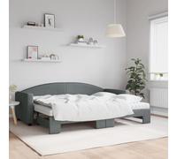 Canapé Lit 2 en 1 avec Matelas Gris 80x200 cm, Lit Gigogne Convertible pour Salon et Chambre d'amis, Design Moderne en Tissu Durable, Structure Bois et Métal