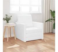 vidaXL Canapé-lit 60 cm Blanc – Simili cuir, Convertible, Moderne, Siège velours, Gain de place
