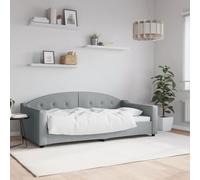 Canapé Lit 2 en 1 Gris Clair 90x190 cm, Lit de Repos et Sofa Bed Convertible sans Matelas, Confortable pour Salon et Chambre d'amis, Design Moderne en Tissu Durable avec Cadre Métal Bois