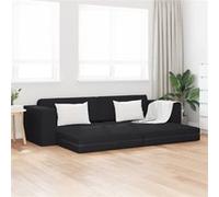 Vidaxl Canapé Lit 2-En-1 Noir 245x150x60.5 Cm Tissu Noir