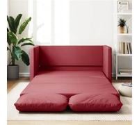 Vidaxl Canapé-Lit 2 En 1 Rouge Bordeaux 112x174x55 Cm Similicuir Rouge