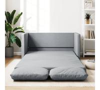 Canapé-Lit 2-En-1 Tissu 112x174x55 Cm Gris Clair Avec Coussin Gris