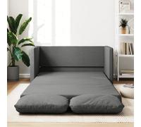 Canapé-Lit 2-en-1 Tissu Gris Foncé 112x174x55 cm avec Coussin