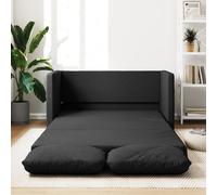 Canapé-Lit 2-en-1 Tissu Noir 112x174x55 cm avec Coussin