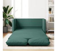 Canapé-Lit 2-en-1 Tissu Vert Foncé 112x174x55 cm avec Coussin