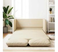 Canapé-lit 2 en 1 - vidaXL - Crème - 112x174x55 cm - Tissu polyester - Structure en métal - Convertible
