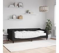 Canapé Lit 2 Places 80x200 cm avec Matelas Noir, de Jour Convertible en Tissu Polyester, Canapé Lit d'Appoint Moderne pour Salon et Chambre d'amis