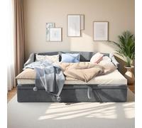 Canapé Lit 2 Places, Canapé-Lit Extensible 90/180 x 200 cm, Lit de Jour, Avec Sommier à Lattes, Canapé-lit Rembourré, Polyvalent, Convertible, Extensible, Pliant, Tissu Velours, Gris, Sans Matelas