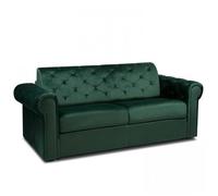 Canapé lit 3-4 places CHESTERFIELD Convertible EXPRESS 160 cm matelas 18 cm velours vert