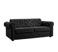 Canapé lit 3-4 places CHESTERFIELD Express convertible EXPRESS 160 cm sommier lattes RENATONISI velours noir