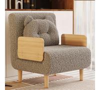 Canapé-lit 3 en 1 en velours avec dossier réglable à 5 positions et oreiller mignon, pour salon, appartement, petit espace