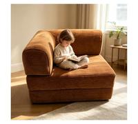 Canapé Lit 3 Places Au Sol,Petit Canapé Modulaire Compresse,Chauffeuse | Banquette Convertible,Sans Ossature Pour Pièce À Vivre Ouverte(Caramel,100cm/39.4inch)