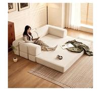 Canapé Lit 3 Places Au Sol,Petit Canapé Modulaire Compresse,Chauffeuse | Banquette Convertible,Sans Ossature Pour Pièce À Vivre Ouverte(Off-white,150cm/59.1inch)