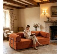 Canapé Lit 3 Places Au Sol,Petit Canapé Modulaire Compresse,Chauffeuse | Banquette Convertible,Sans Ossature Pour Pièce À Vivre Ouverte(Caramel,180cm/70.9inch)