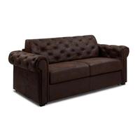 Canapé lit 3 places CHESTERFIELD Convertible Express 140cm sommier lattes microfibre Vintage