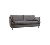 Canape-lit 3 places en pin et velours gris - Longueur 192 x Hauteur 87 x Profondeur 98 cm --