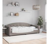Canapé-lit 90x200 cm Tissu Taupe, Lit de Repos sans Matelas, Convertible 2 en 1 pour Salon et Chambre d'amis, Cadre Métal et Bois Stable, Design Moderne