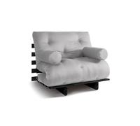 Canapé lit 90x200 - Slim Comfort Black - Pascall Futon Gris Clair