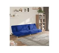 vidaXL Canapé-lit à 2 places avec deux oreillers bleu tissu 375796