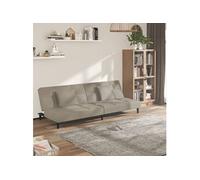 vidaXL Canapé-lit à 2 Places avec Deux Oreillers, Lit d'Appoint, Meuble de Salon Cinéma Maison Sous-sol, Moderne, Gris Clair 375807