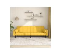 Canapé-lit à 2 Places avec Deux Oreillers Lit de Jour Gris Foncé Tissu vidaXL