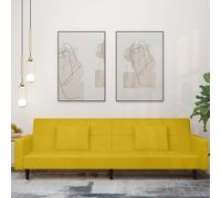 Canapé-lit à 2 Places avec Deux Oreillers Lit de Jour Gris Foncé Velours vidaXL