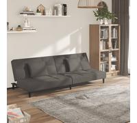 vidaXL Canapé‑lit à 2 places avec deux oreillers Velours Gris foncé