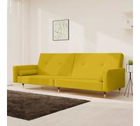 vidaXL Canapé‑lit à 2 places 375753 avec deux oreillers en velours jaune
